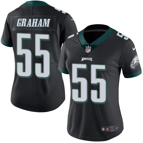 Women's Limited Brandon Graham Nike Jersey Black - #55 Rush NFL Philadelphia Eagles